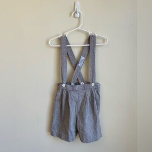 The Bailey Boys Company Boys Grey Flannel Suspender Shorts (4T)